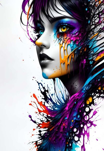 Modern art Girl Canvas Print Wall Art