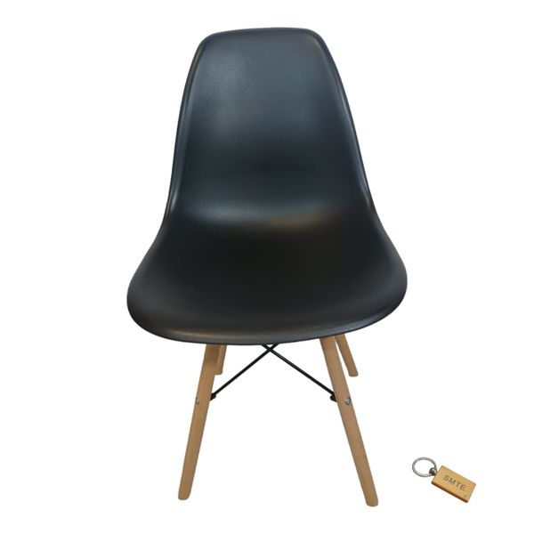Smte-Plastic Chair With Wooden Leg Set of 1 + SMTE Keychain