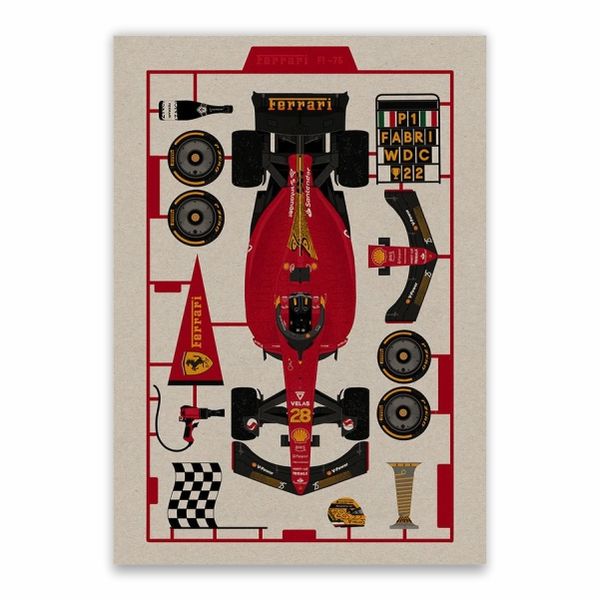 Ferrari Car Gear Poster - A1
