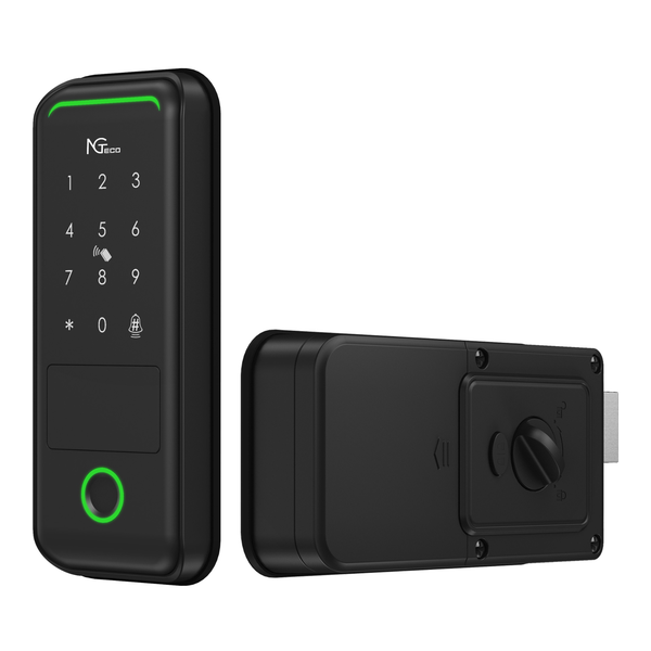 NGTeco Smart Wi-Fi Door Frame Lock with Fingerprint, Keypad, Card &amp; App