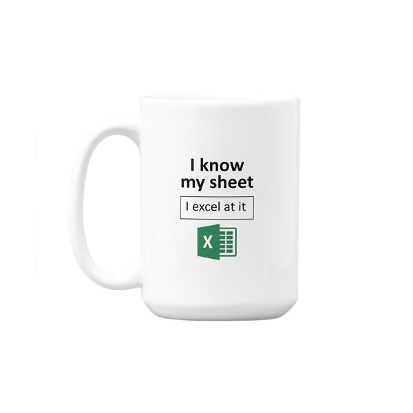 I Know My Sheet Office Humour Custom Printed Mug 440ml