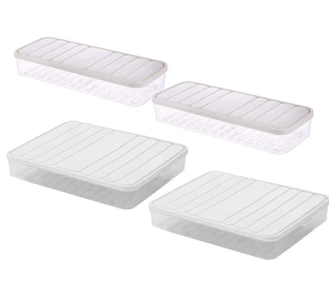 Stackable Easy Clean Refrigerator Food Storage Box - 2 Small - 2 Big