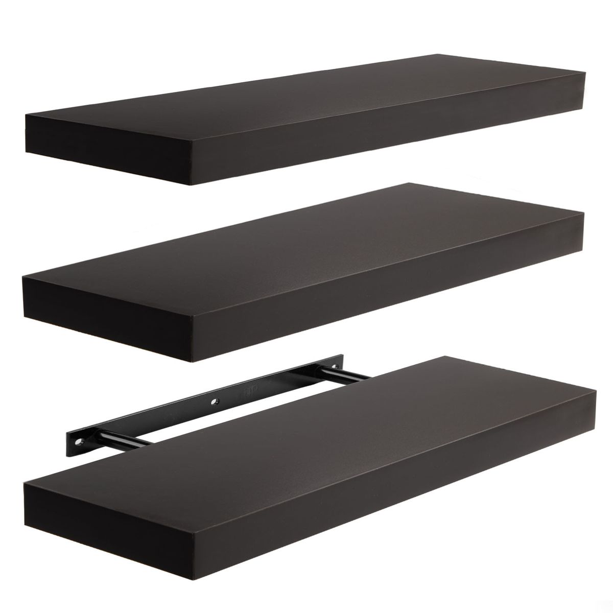 Chenshia 3pcs Home Office Floating Shelves for Storage On Wall 40x15x2.5cm