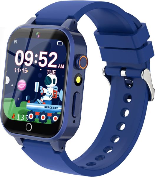 Children's Smartwatch with 26 Puzzle Games and HD Camera for Ages 4-12-Blue