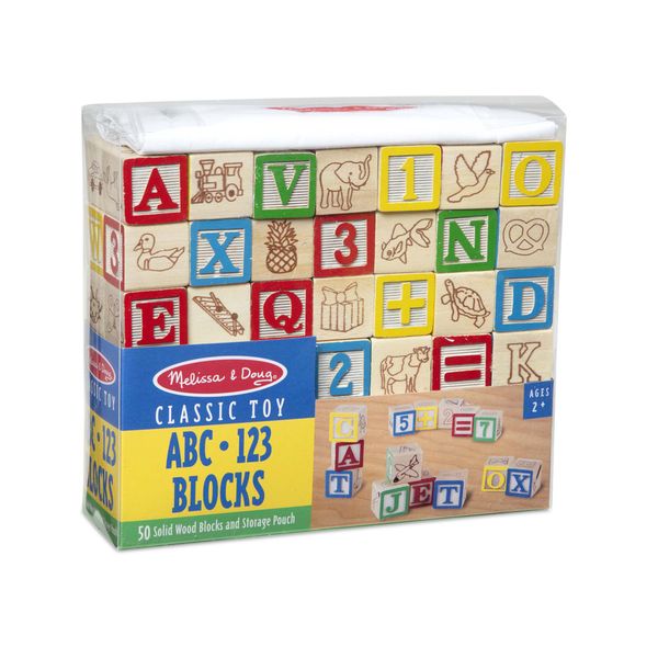 Melissa &amp; Doug Wooden ABC-123 Blocks