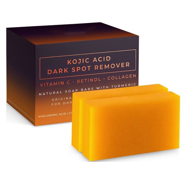 2 Pack 100G Kojic Acid Dark Spot Remover Soap Bars with Vitamin C Retinol