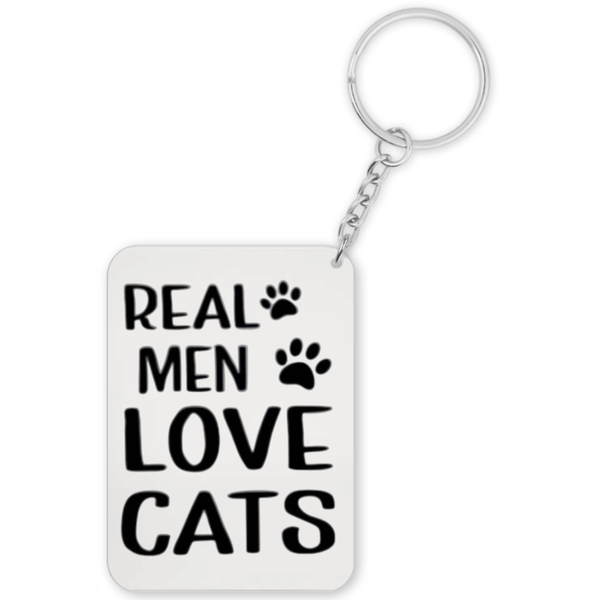 Real Men Love Cats Pet Lover Gift Keyring