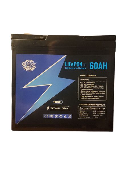 60AH 12.8V 768WH Lithium Iron LiFePO4 Solar/UPS/Inverter Battery Ingle