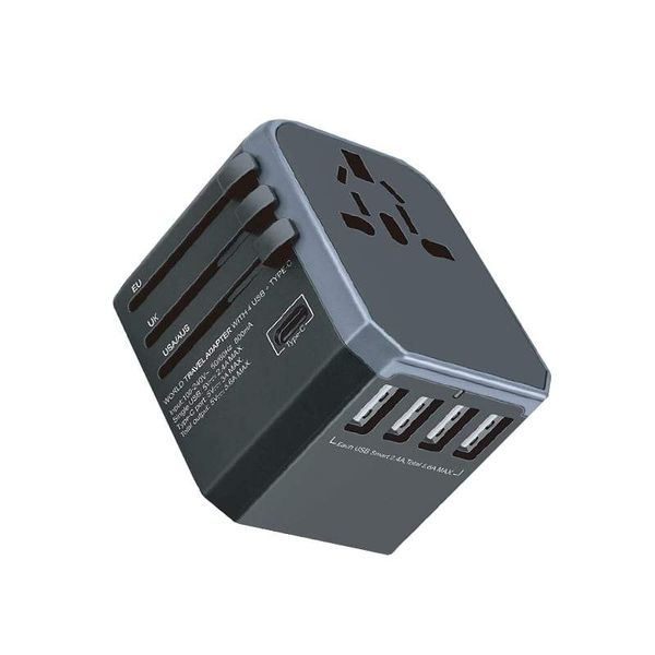 Gizzu Quad-USB Type-C 5.6A Universal Travel Adapter
