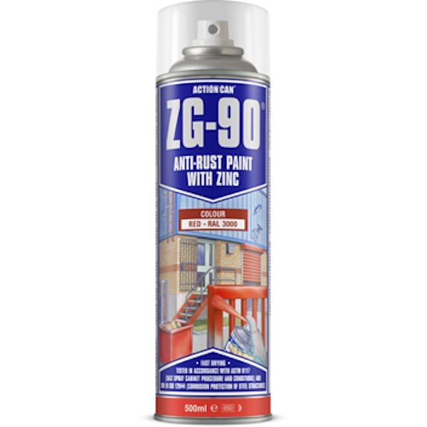 Action Can Anti Rust Spray Zg-90 Red 500Ml