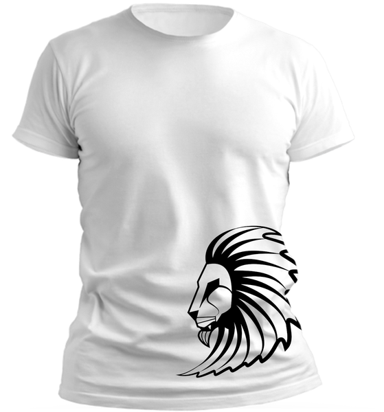 PepperSt Men's White T-Shirt - Black Lion Hair