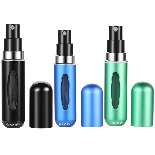 Groomed - Refillable Mini Perfume Spray Bottle - 5ml Capacity - 3 Pack