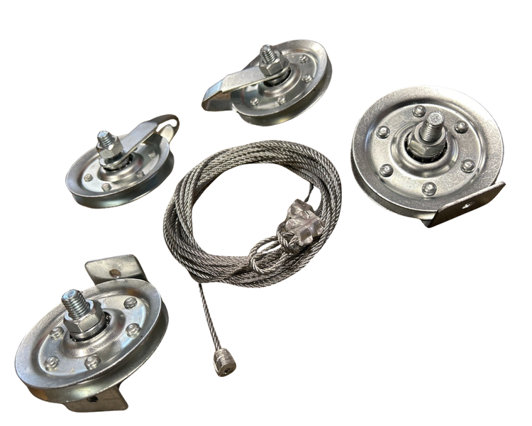 Sectional Overhead Tention Fixed Pulley, Spring Pulley &amp; 4m Tention Cable