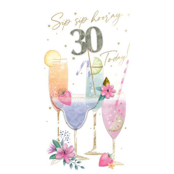 Greeting Card - 30th - Cocktails