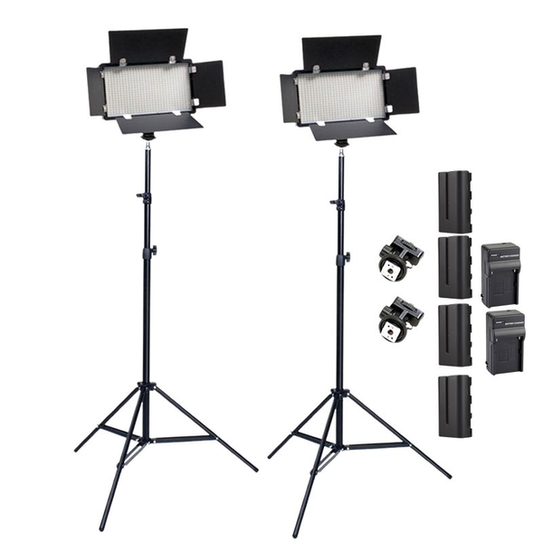 2Pcs Rechargeable Video/Photo LED Light Kit - Pro LED 800 (4400mah)