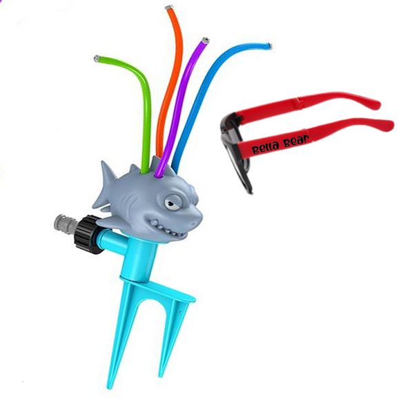 Ultimate Summer Shark Fun Combo Sprinkler for Kids &amp; Bella Bear Sunglasses