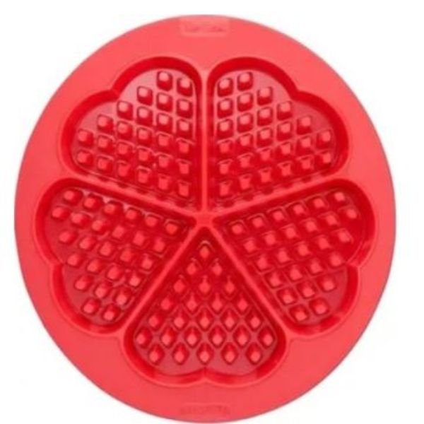 Tefal - Proflex Platinum Silicone 5 Heart-Shaped Waffles Mould - Red