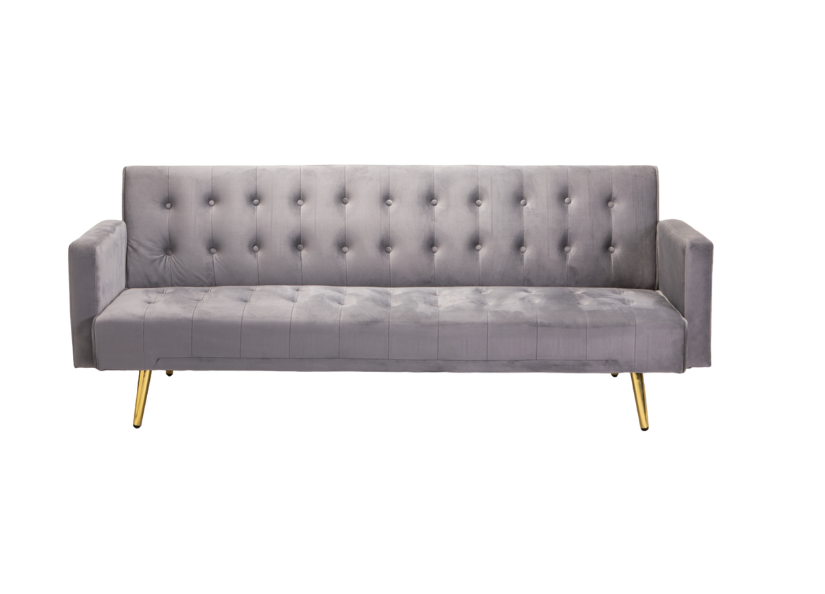 Considine Buttoned Velvet Sleeper Couch with Gold Legs | Shop Today ...