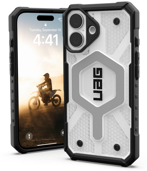 UAG Pathfinder Clear Magsafe Case For iPhone 16 - Ice/Silver