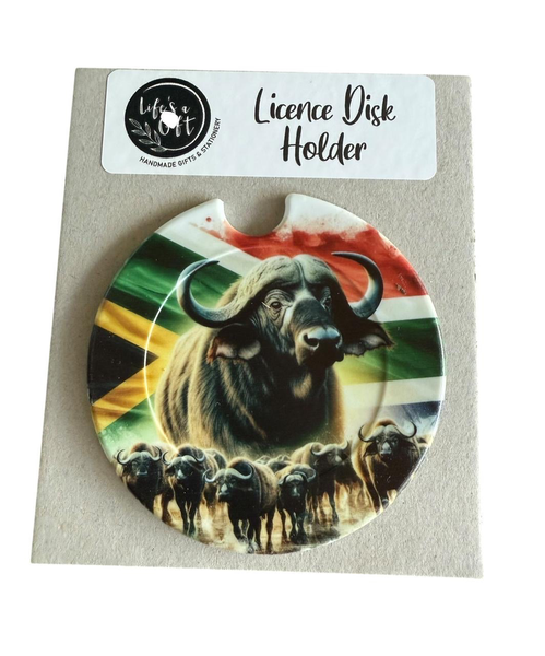 Licence Disk Holder - South Africa Wild Buffalo Herd