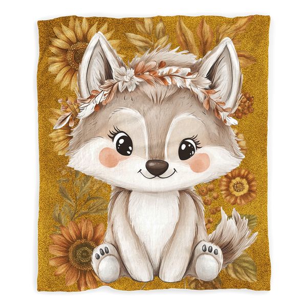 Baby Wolf Baby Fleece Blanket