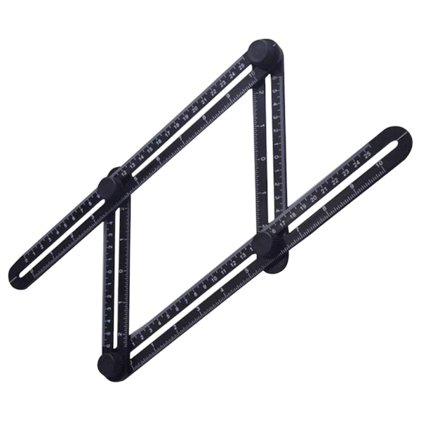 Adjustable Multi-Angle Measurement Tool With Ruler Guides - Black