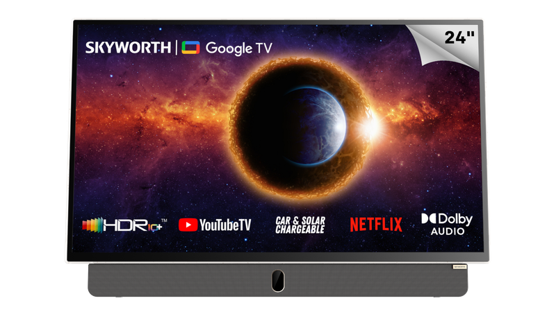 Skyworth 24" STF6800 FHD Portable Google Smart TV with Battery