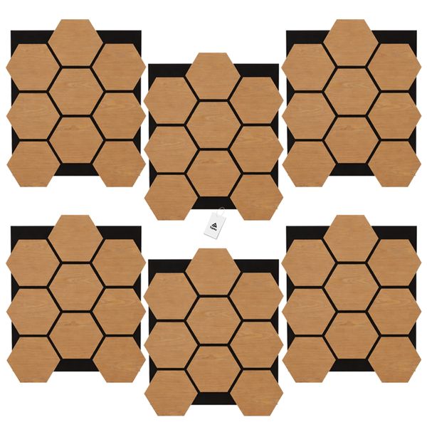 Topika 6 Pieces 3D Honeycomb Acoustic Panels Noise Cancelling Wall Decor