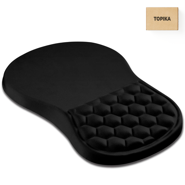 Topika-Ergonomic Wrist Rest PU Mouse Pad, Memory Foam, Anti-Slip Base