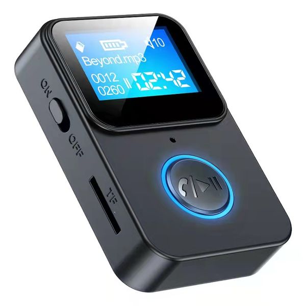 Clip Design MP3 Player &amp; Portable Car Bluetooth Receiver with LCD Display