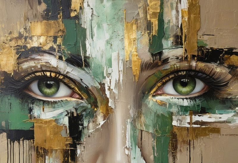 Canvas Wall Art Home Decor - Green Eyes Abstract