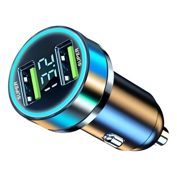 66W USB A Car Charger Super Fast, Voltage Display with 6 Safety Protection