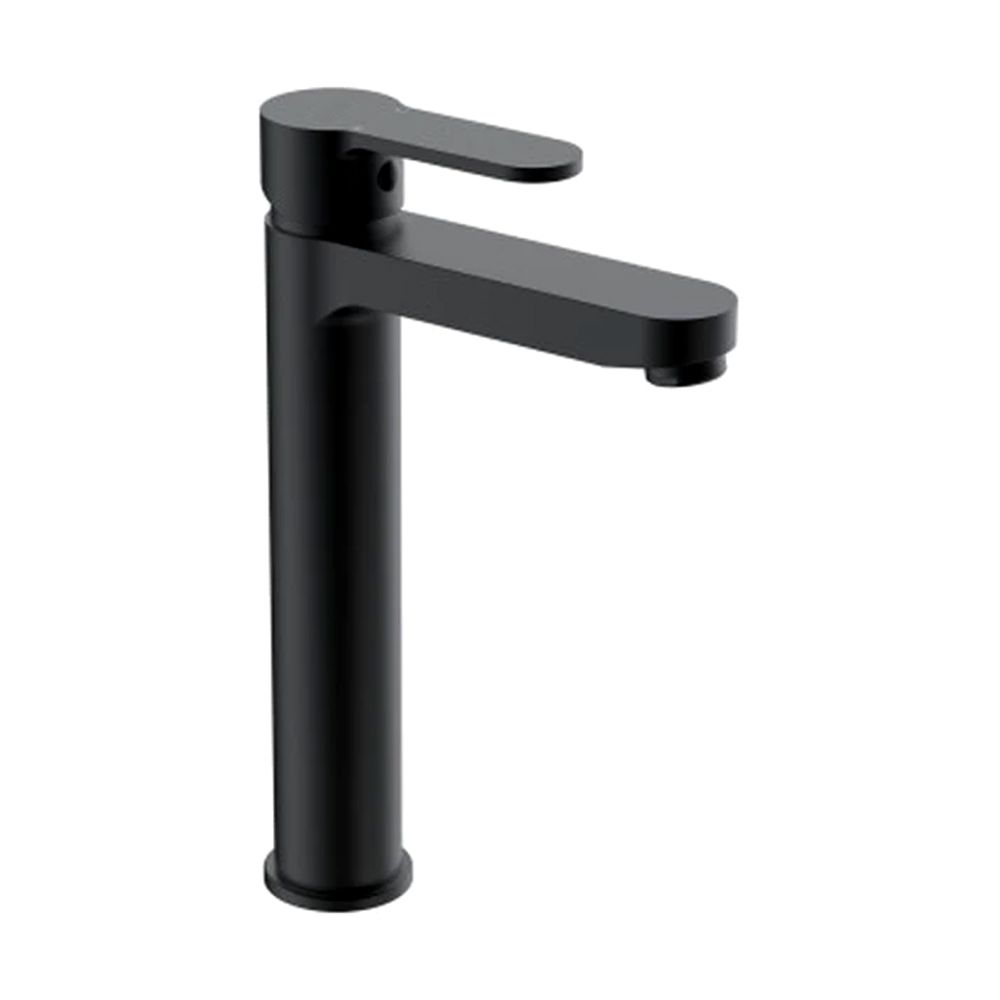 Montale Matte Black Single Handle Deck Mount Basin Mixer Tap - 24cm Tall
