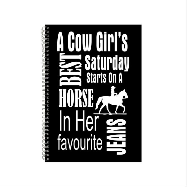 Cow Girl Wire Bound Notebook Gift Idea Writing Books A4 Notepad