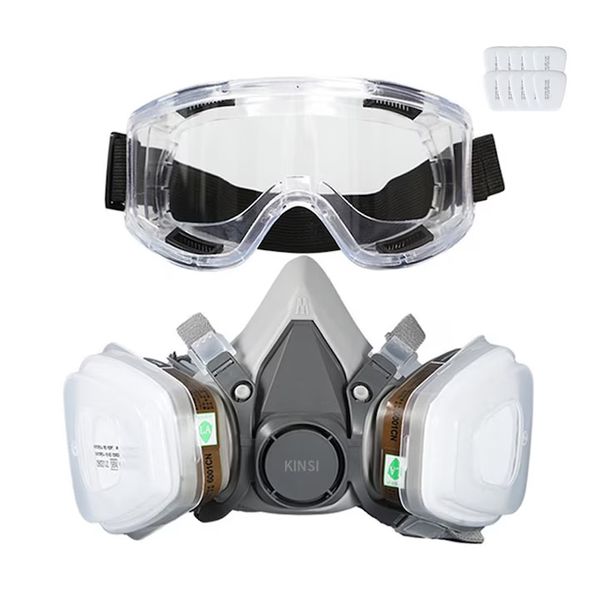 KINSI, Goggles and Protective Mask Set, Reusable, Protection Respirator