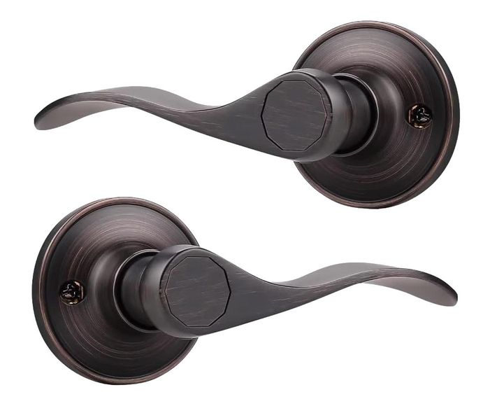 2 Pack Dummy Lever Wave Door Handles-Brown