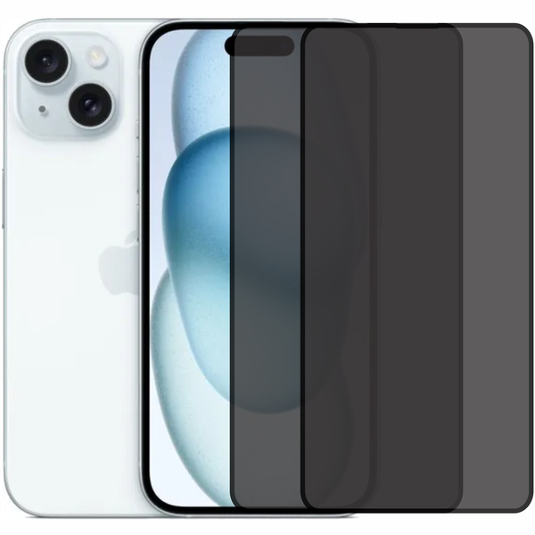 World Choice iPhone 15 Anti-Spy Privacy Tempered Glass Pack of 2