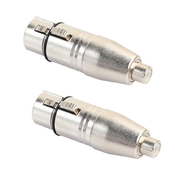 2 Pcs Xlr To Rca Adapter Rca Female To Xlr Female Adapter Jack Plug Adapter