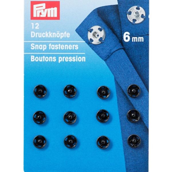 Prym Sew On Snap Press Stud Fasteners 5mm - 21mm Silver Black Transparent