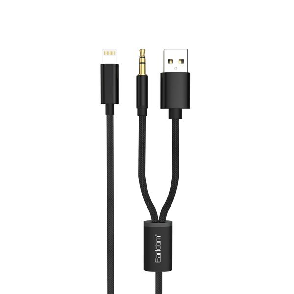 Earldom Lightning to 3.5mm with USB 3in1 Audio Cable AUX43-120cm