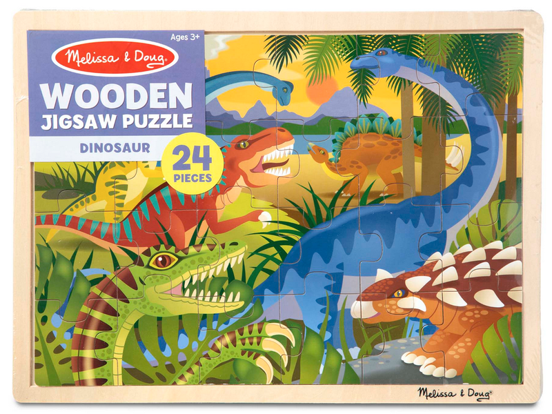 Melissa &amp; Doug Wooden Jigsaw Dinosaur Puzzle (24 Piece)
