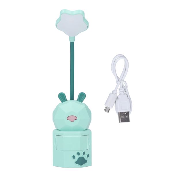 Green Bunny Kids Reading Light with Storage (USB)
