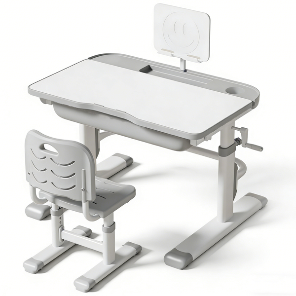 GoodMama Kid Study Desk with Chair for Bedroom Height Adjustable Ergonomic