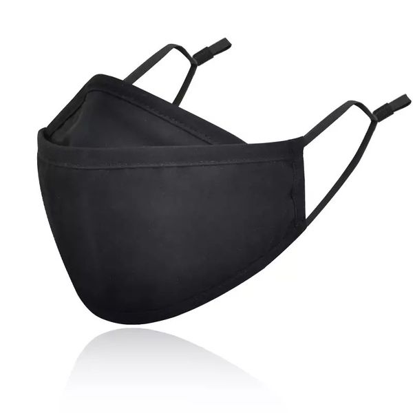 Kiddies Black Cotton Designer Mask - 1 in a pack - Black