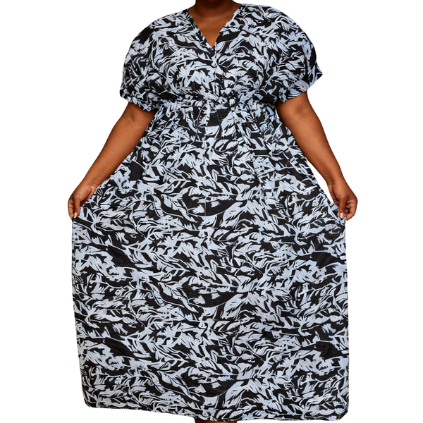 Womans Plus Size Maxi Dress Leafy Mono