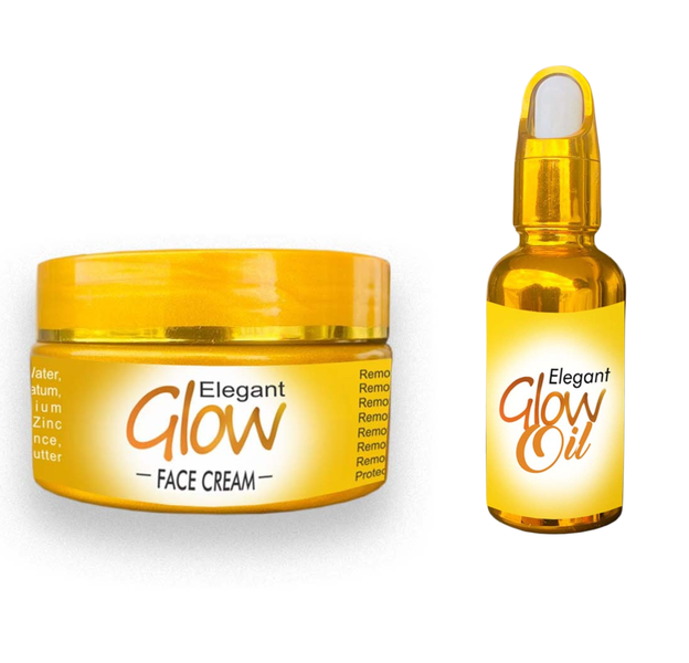 Elegant glow cream and oil set