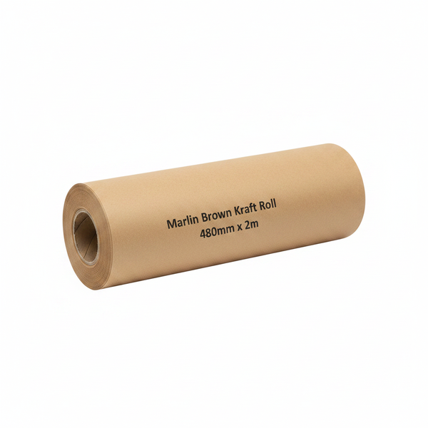 Marlin Brown Kraft Paper Roll 480mm x 2m for Crafting &amp; Packaging