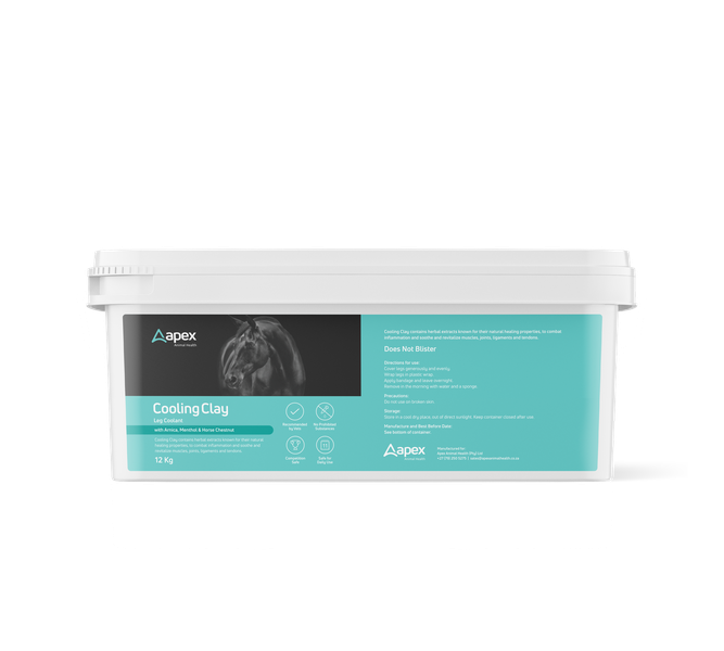 Apex Cooling Clay For Horses- Herbal Extract, Soothe Muscles - 12KG