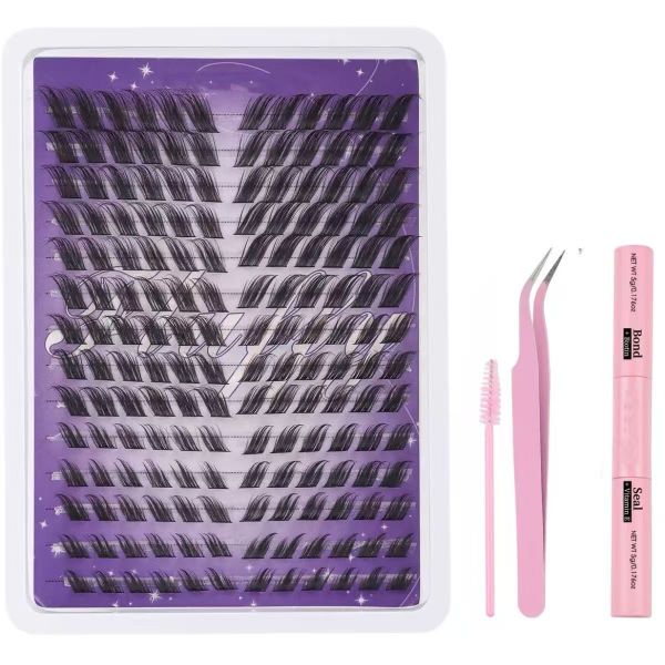 168Pcs Eyelash Clusters Slant Flying DIY Eyelash Extension Kit 8-16mm
