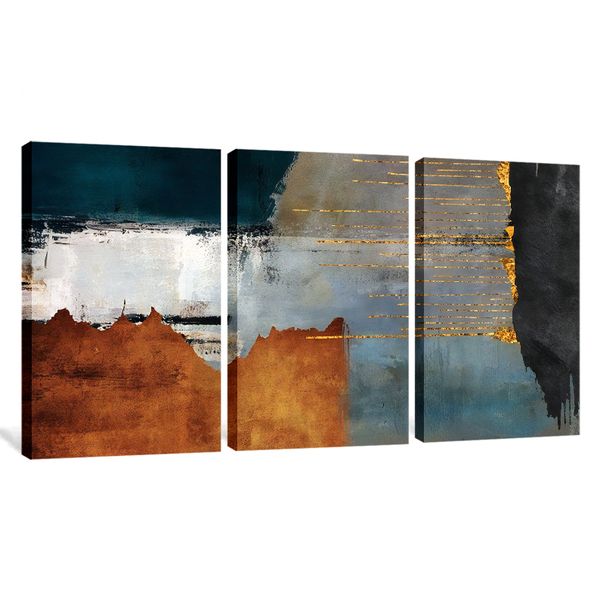 Bold Color 3 Piece Abstract Wall Art Canvas Print Living Room Home Decor